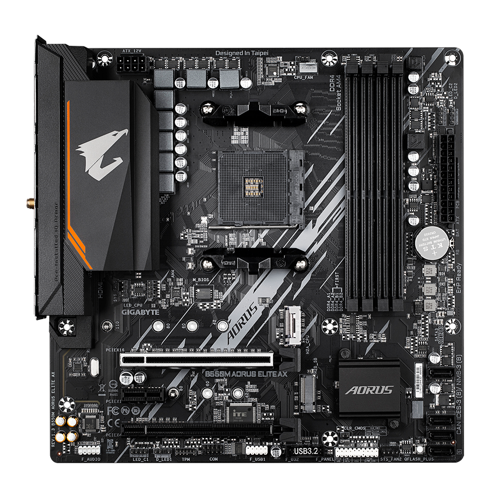 Gigabyte B550M AORUS ELITE AX AM4 DDR4 WIFI DVI HDMI M-Atx