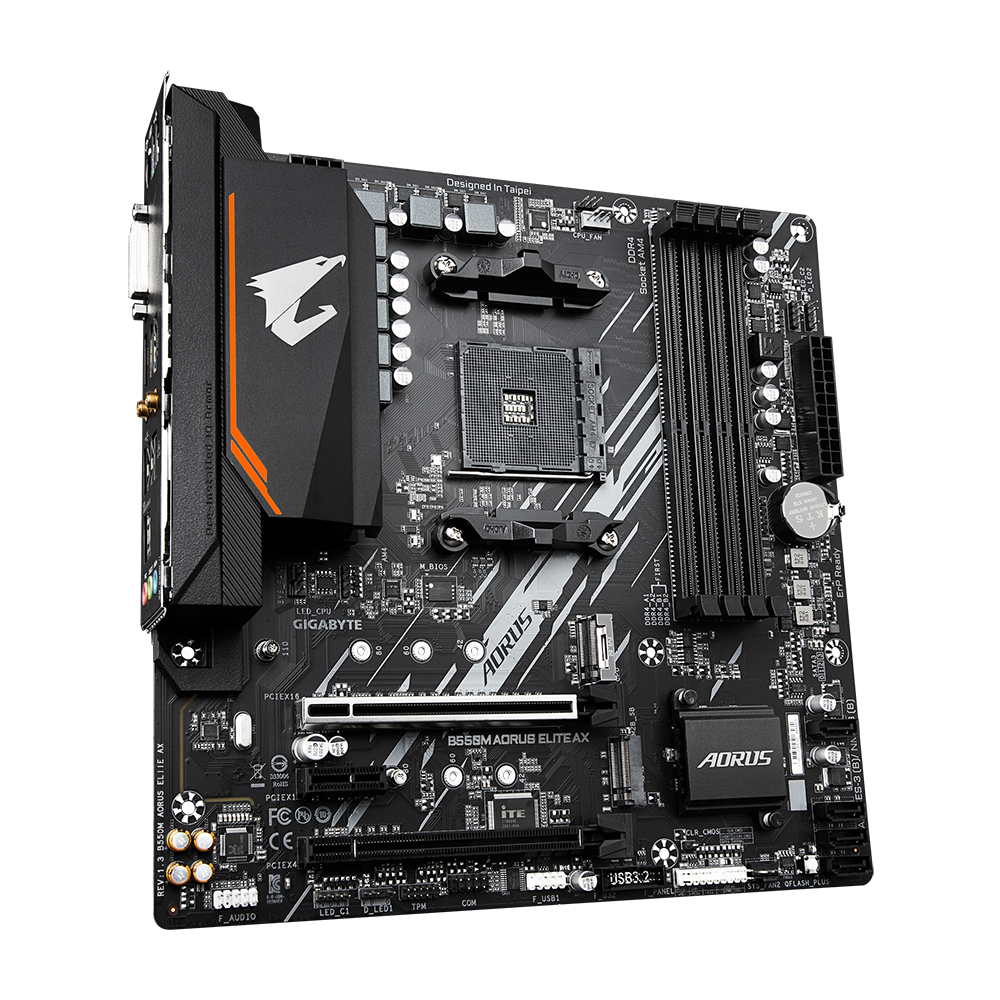 Gigabyte B550M AORUS ELITE AX AM4 DDR4 WIFI DVI HDMI M-Atx