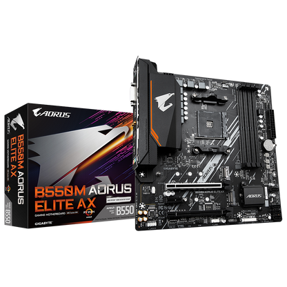 Gigabyte B550M AORUS ELITE AX AM4 DDR4 WIFI DVI HDMI M-Atx