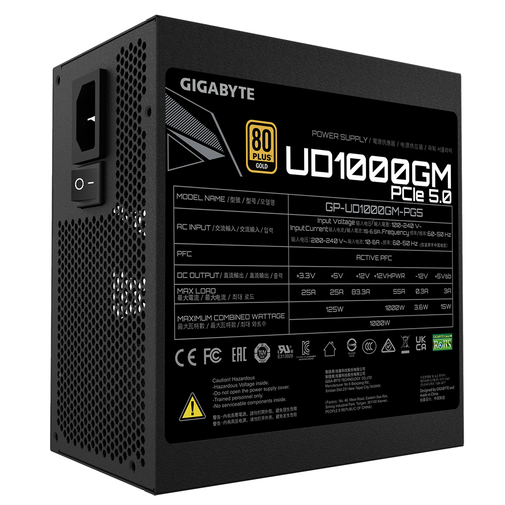 Gigabyte UD1000GM PG5 1000W 80 PLUS Gold